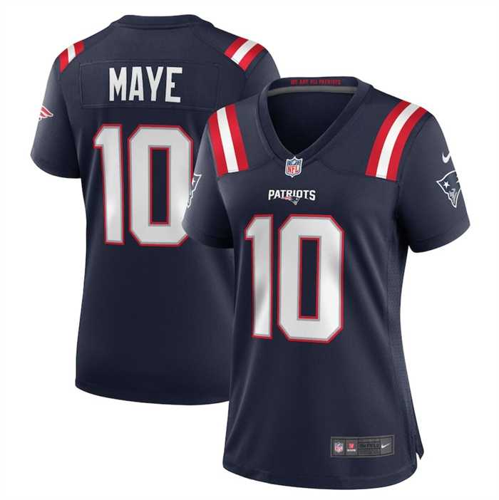 Women%27s New England Patriots #10 Drake Maye 2024 Draft Navy Football Stitched Jersey Dzhi->women nfl jersey->Women Jersey